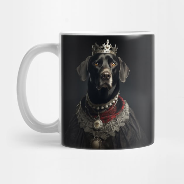 Majestic Black Labrador Retriever - Medieval English Queen by HUH? Designs